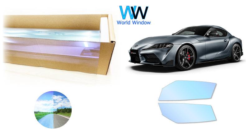 オーロラフィルム (ピュアゴースト88) 遮熱フィルム 透過率88％ トヨタ スープラ (DB22/42/82) カット済みカーフィルム フロントドアセット オーロラタイプ ゴーストタイプ ホログラフィック カメレオンフィルム