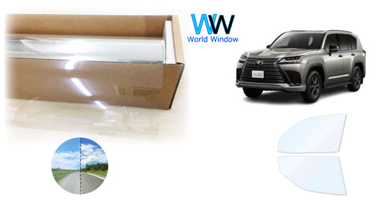 オーロラフィルム (ファインゴースト90) 遮熱フィルム 透過率90% トヨタ レクサスLX (VJA310W) カット済みカーフィルム フロントドアセット オーロラタイプ ゴーストタイプ ホログラフィック