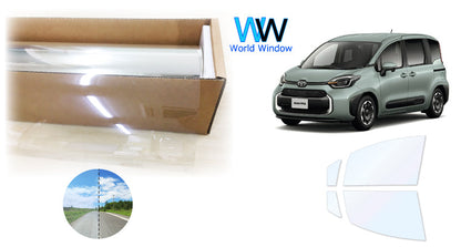 オーロラフィルム (ファインゴースト90) 遮熱フィルム 透過率90% トヨタ シエンタ (MXPC10G/MXPL10G/MXPL15G) カット済みカーフィルム フロントドアセット オーロラタイプ ゴーストタイプ ホログラフィック