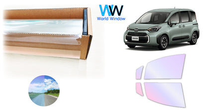 オーロラフィルム (グロウゴースト91) 遮熱フィルム 透過率90% トヨタ シエンタ (MXPC10G/MXPL10G/MXPL15G) カット済みカーフィルム フロントドアセット オーロラタイプ ゴーストタイプ ホログラフィック カメレオンフィルム