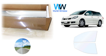 オーロラフィルム (ファインゴースト90) 遮熱フィルム 透過率90% ニッサン ウイングロード (Y12/NY12/JY12) カット済みカーフィルム フロントドアセット オーロラタイプ ゴーストタイプ ホログラフィック