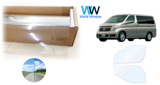 オーロラフィルム (ゴースト2ネオ89) 遮熱フィルム 透過率88.5% ニッサン エルグランド (NE51/E51/ME51/MNE51) カット済みカーフィルム フロントドアセット オーロラタイプ ゴーストタイプ ホログラフィック