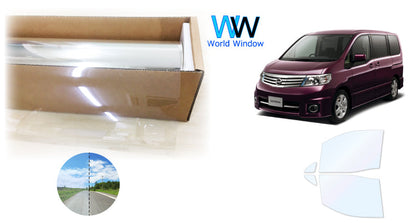 オーロラフィルム (ゴースト2ネオ89) 遮熱フィルム 透過率88.5% ニッサン セレナ (NC25/C25/CNC25/CC25) カット済みカーフィルム フロントドアセット オーロラタイプ ゴーストタイプ ホログラフィック