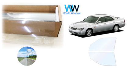 オーロラフィルム (ファインゴースト90) 遮熱フィルム 透過率90% ニッサン ローレル (C35 SC/HC/GCC/GC/GNC35) カット済みカーフィルム フロントドアセット オーロラタイプ ゴーストタイプ ホログラフィック