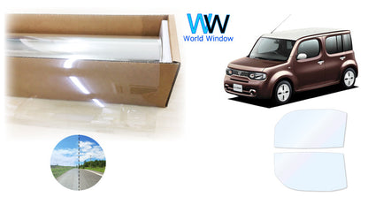 オーロラフィルム (ゴースト2ネオ89) 遮熱フィルム 透過率88.5% ニッサン キューブ (Z12/NZ12)  カット済みカーフィルム フロントドアセット オーロラタイプ ゴーストタイプ ホログラフィック