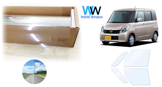 オーロラフィルム (ゴースト2ネオ89) 遮熱フィルム 透過率88.5% ニッサン ルークス (ML21S) カット済みカーフィルム フロントドアセット オーロラタイプ ゴーストタイプ ホログラフィック