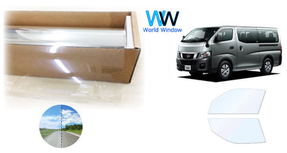 オーロラフィルム (ゴースト2ネオ89) 遮熱フィルム 透過率88.5%  ニッサン NV350 キャラバン (CW4E26/CS4E26/CW8E26/KS4E26/VW6E26/VR2E26/KS2E26CW4E26/DS4E26/DW4E26/DS8E26)  カット済みカーフィルム フロントドアセット オーロラタイプ ゴーストタイプ ホログラフィック