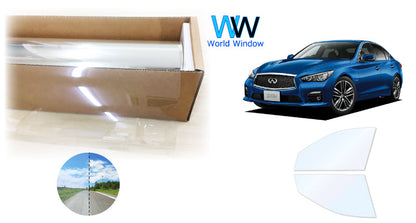 オーロラフィルム (ファインゴースト90) 遮熱フィルム 透過率90%  ニッサン スカイライン (HV37/HNV37)  カット済みカーフィルム フロントドアセット オーロラタイプ ゴーストタイプ ホログラフィック