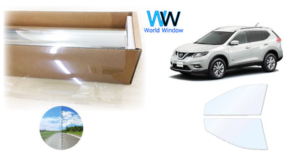 オーロラフィルム (ゴースト2ネオ89) 遮熱フィルム 透過率88.5%  ニッサン エクストレイル (T32/NT32) カット済みカーフィルム フロントドアセット オーロラタイプ ゴーストタイプ ホログラフィック