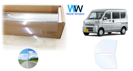 オーロラフィルム (ゴースト2ネオ89) 遮熱フィルム 透過率88.5% ニッサン NV100 クリッパー (DR17V/DR17W) カット済みカーフィルム フロントドアセット オーロラタイプ ゴーストタイプ ホログラフィック