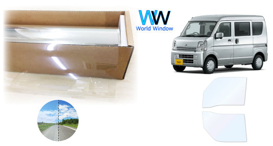 オーロラフィルム (ファインゴースト90) 遮熱フィルム 透過率90% ニッサン NV100クリッパーバン (DR17V) カット済みカーフィルム フロントドアセット オーロラタイプ ゴーストタイプ ホログラフィック