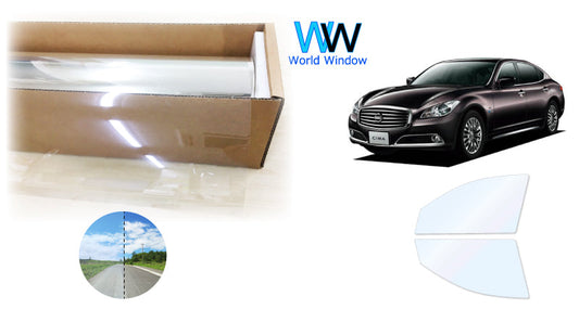 オーロラフィルム (ゴースト2ネオ89) 遮熱フィルム 透過率88.5% ニッサン シーマ (HGY51) カット済みカーフィルム フロントドアセット オーロラタイプ ゴーストタイプ ホログラフィック