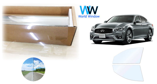 オーロラフィルム (ゴースト2ネオ89) 遮熱フィルム 透過率88.5% ニッサン フーガ (Y51) カット済みカーフィルム フロントドアセット オーロラタイプ ゴーストタイプ ホログラフィック