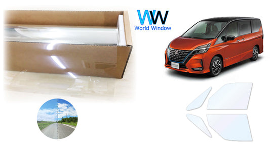 オーロラフィルム (ファインゴースト90) 遮熱フィルム 透過率90% ニッサン セレナ (C27/GC27/GFC27/GFNC27/GNC27) カット済みカーフィルム フロントドアセット オーロラタイプ ゴーストタイプ ホログラフィック