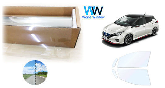 オーロラフィルム (ファインゴースト90) 遮熱フィルム 透過率90% ニッサン リーフ (ZE1) カット済みカーフィルム フロントドアセット オーロラタイプ ゴーストタイプ ホログラフィック