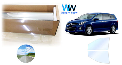 オーロラフィルム (アイスブルー91) 遮熱フィルム 透過率90.5% マツダ MPV (LWEW/LW5W/LWFW/LW3W) カット済みカーフィルム フロントドアセット オーロラタイプ ゴーストタイプ ホログラフィック