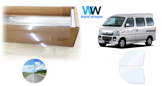 オーロラフィルム (ゴースト2ネオ89) 遮熱フィルム 透過率88.5% マツダ スクラムワゴン (DG52V/DG52W/DH52V/DG62V/DG62W) カット済みカーフィルム フロントドアセット オーロラタイプ ゴーストタイプ ホログラフィック