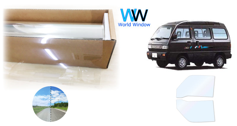 オーロラフィルム (ゴースト2ネオ89) 遮熱フィルム 透過率88.5% マツダ スクラム (DL51V/DM51V) カット済みカーフィルム フロントドアセット オーロラタイプ ゴーストタイプ ホログラフィック