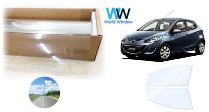 オーロラフィルム (ファインゴースト90) 遮熱フィルム 透過率90%  マツダ デミオ (DE5FS/DE3FS/DE3AS/DEJFS)  カット済みカーフィルム フロントドアセット オーロラタイプ ゴーストタイプ ホログラフィック