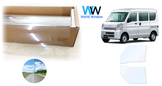 オーロラフィルム (ファインゴースト90) 遮熱フィルム 透過率90%  マツダ スクラムバン DG17V カット済みカーフィルム フロントドアセット オーロラタイプ ゴーストタイプ ホログラフィック