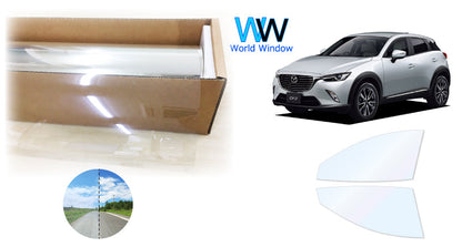 オーロラフィルム (ファインゴースト90) 遮熱フィルム 透過率90%  マツダ CX-3 (DK5AW / DK5FW / DKEAW / DKEFW)  カット済みカーフィルム フロントドアセット オーロラタイプ ゴーストタイプ ホログラフィック