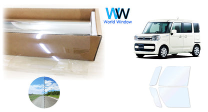 オーロラフィルム (ファインゴースト90) 遮熱フィルム 透過率90%  マツダ フレアワゴン (MM53S) カット済みカーフィルム フロントドアセット オーロラタイプ ゴーストタイプ ホログラフィック