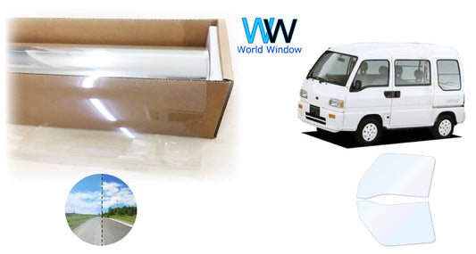 オーロラフィルム (ゴースト2ネオ89) 遮熱フィルム 透過率88.5%  スバル サンバー （ディアス） (KV3/KV4) カット済みカーフィルム フロントドアセット オーロラタイプ ゴーストタイプ ホログラフィック