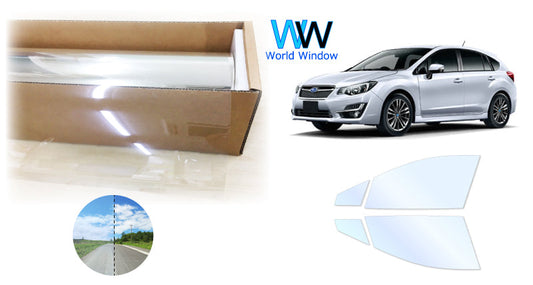 オーロラフィルム (アイスブルー91) 遮熱フィルム 透過率90.5% スバル インプレッサスポーツ (GT2/GT3/GT6/GT7)  カット済みカーフィルム フロントドアセット オーロラタイプ ゴーストタイプ ホログラフィック