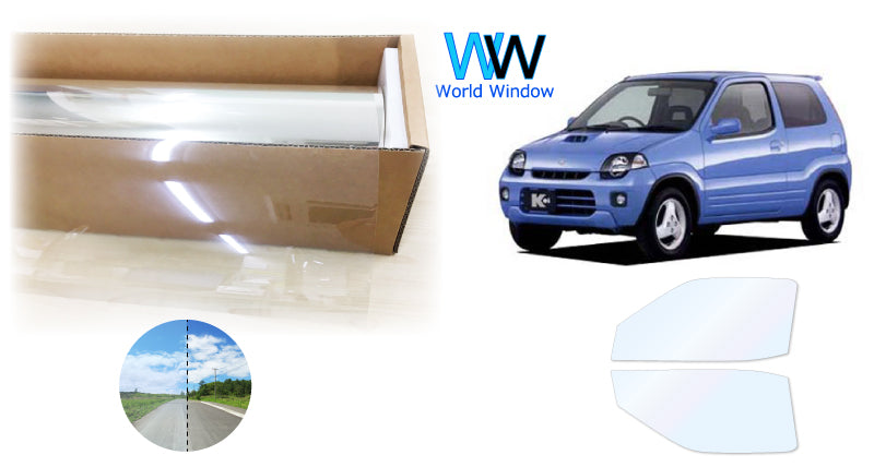 オーロラフィルム (ゴースト2ネオ89) 遮熱フィルム 透過率88.5%  スズキ ｋｅｉ 3ドア (HN11S/HN21S)  カット済みカーフィルム フロントドアセット オーロラタイプ ゴーストタイプ ホログラフィック