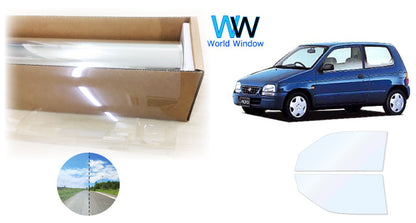 オーロラフィルム (ゴースト2ネオ89) 遮熱フィルム 透過率88.5% スズキ アルト 3ドア (HA11S/HA21S/HB11S/HB21S/HC11V/HD11V) カット済みカーフィルム フロントドアセット オーロラタイプ ゴーストタイプ ホログラフィック