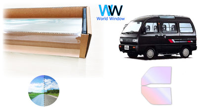 オーロラフィルム (グロウゴースト91) 遮熱フィルム 透過率90%  スズキ エブリイ 前期 (DA41V/DA51V/DA71V/DB41V/DB51V/DB71V) カット済みカーフィルム フロントドアセット オーロラタイプ ゴーストタイプ ホログラフィック カメレオンフィルム