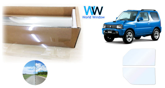 オーロラフィルム (ファインゴースト90) 遮熱フィルム 透過率90% スズキ ジムニー/ジムニーシエラ (JB23W/JB43W) カット済みカーフィルム フロントドアセット オーロラタイプ ゴーストタイプ ホログラフィック