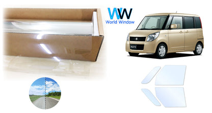 オーロラフィルム (アイスブルー91) 遮熱フィルム 透過率90.5% スズキ パレット (MK21S) カット済みカーフィルム フロントドアセット オーロラタイプ ゴーストタイプ ホログラフィック