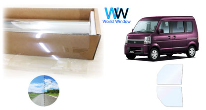 オーロラフィルム (ファインゴースト90) 遮熱フィルム 透過率90% スズキ エブリイワゴン (DA64W) カット済みカーフィルム フロントドアセット オーロラタイプ ゴーストタイプ ホログラフィック