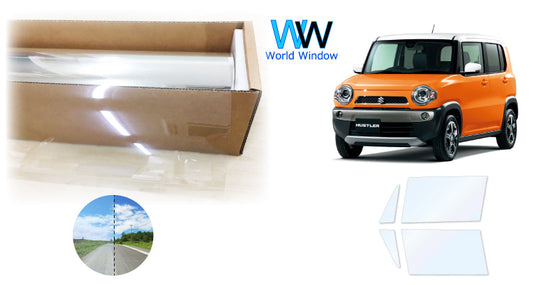 オーロラフィルム (ゴースト2ネオ89) 遮熱フィルム 透過率88.5% スズキ ハスラー (MR31S/MR41S) カット済みカーフィルム フロントドアセット オーロラタイプ ゴーストタイプ ホログラフィック