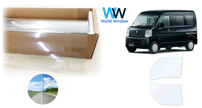 オーロラフィルム (ファインゴースト90) 遮熱フィルム 透過率90% スズキ エブリイバン (エブリーバン エブリィバン)  (DA17V) カット済みカーフィルム フロントドアセット オーロラタイプ ゴーストタイプ ホログラフィック