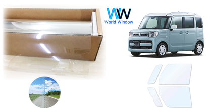 オーロラフィルム (ファインゴースト90) 遮熱フィルム 透過率90% スズキ スペーシア MK53S カット済みカーフィルム フロントドアセット オーロラタイプ ゴーストタイプ ホログラフィック