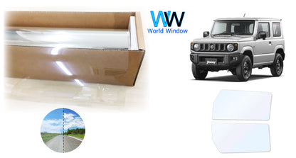 オーロラフィルム (ファインゴースト90) 遮熱フィルム 透過率90% スズキ ジムニー (JB64/JB74) カット済みカーフィルム フロントドアセット オーロラタイプ ゴーストタイプ ホログラフィック