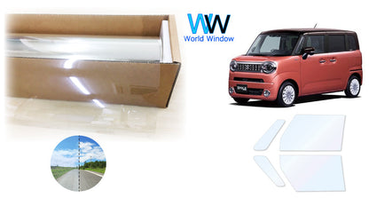 オーロラフィルム (ゴースト2ネオ89) 遮熱フィルム 透過率88.5% スズキ ワゴンRスマイル (MX81S/MX91S) カット済みカーフィルム フロントドアセット オーロラタイプ ゴーストタイプ ホログラフィック