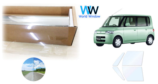 オーロラフィルム (ゴースト2ネオ89) 遮熱フィルム 透過率88.5% ダイハツ タント (L350/360S) カット済みカーフィルム フロントドアセット オーロラタイプ ゴーストタイプ ホログラフィック