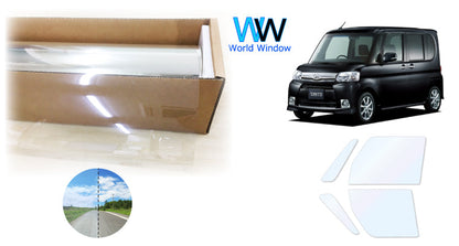 オーロラフィルム (ゴースト2ネオ89) 遮熱フィルム 透過率88.5% ダイハツ タント/タントカスタム (L375S/L385S) カット済みカーフィルム フロントドアセット オーロラタイプ ゴーストタイプ ホログラフィック