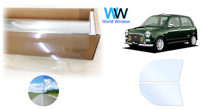 オーロラフィルム (アイスブルー91) 遮熱フィルム 透過率90.5% ダイハツ ミラ/ミラジーノ (L700S/L701S/L710S/L711S) カット済みカーフィルム フロントドアセット オーロラタイプ ゴーストタイプ ホログラフィック