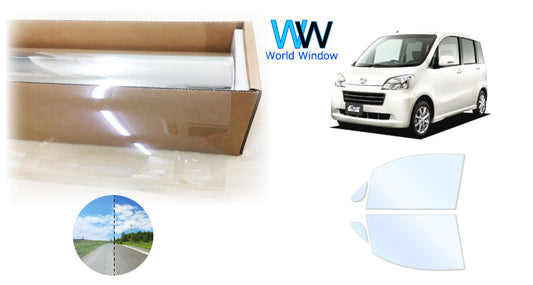 オーロラフィルム (アイスブルー91) 遮熱フィルム 透過率90.5% ダイハツ タントエグゼ (L455S/L465S) カット済みカーフィルム フロントドアセット オーロラタイプ ゴーストタイプ ホログラフィック