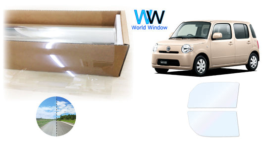 オーロラフィルム (ファインゴースト90) 遮熱フィルム 透過率90% ダイハツ ミラココア L675S/L685S カット済みカーフィルム フロントドアセット オーロラタイプ ゴーストタイプ ホログラフィック