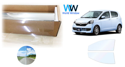 オーロラフィルム (ファインゴースト90) 遮熱フィルム 透過率90% ダイハツ ミライース (LA300S/LA310S) カット済みカーフィルム フロントドアセット オーロラタイプ ゴーストタイプ ホログラフィック