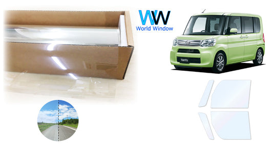 オーロラフィルム (ファインゴースト90) 遮熱フィルム 透過率90% ダイハツ タント (LA600S/LA610S) カット済みカーフィルム フロントドアセット オーロラタイプ ゴーストタイプ ホログラフィック