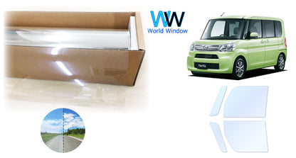 オーロラフィルム (アイスブルー91) 遮熱フィルム 透過率90.5% ダイハツ タント (LA600S/LA610S) カット済みカーフィルム フロントドアセット オーロラタイプ ゴーストタイプ ホログラフィック