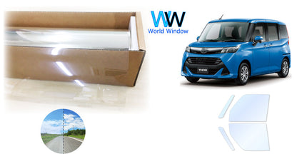 オーロラフィルム (アイスブルー91) 遮熱フィルム 透過率90.5% ダイハツ トール / トールカスタム (M900S / M910S) カット済みカーフィルム フロントドアセット オーロラタイプ ゴーストタイプ ホログラフィック