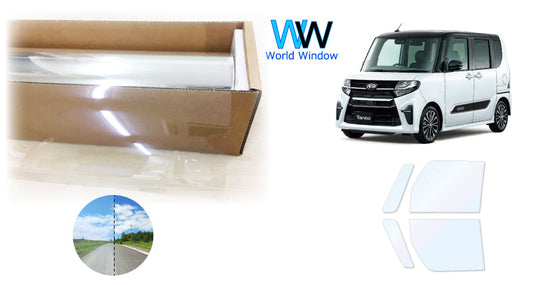 オーロラフィルム (ゴースト2ネオ89) 遮熱フィルム 透過率88.5%  ダイハツ タント/タントカスタム (LA650S/LA660S)  カット済みカーフィルム フロントドアセット オーロラタイプ ゴーストタイプ ホログラフィック