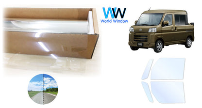 オーロラフィルム (アイスブルー91) 遮熱フィルム 透過率90.5% ダイハツ ハイゼット / アトレー デッキバン (S700W/S710W) カット済みカーフィルム フロントドアセット オーロラタイプ ゴーストタイプ ホログラフィック